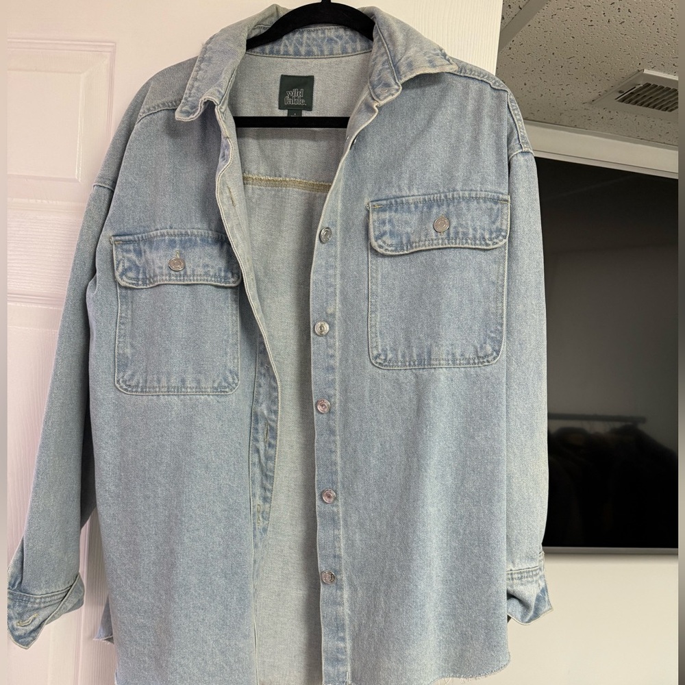 Light Blue Denim Shirt Jacket